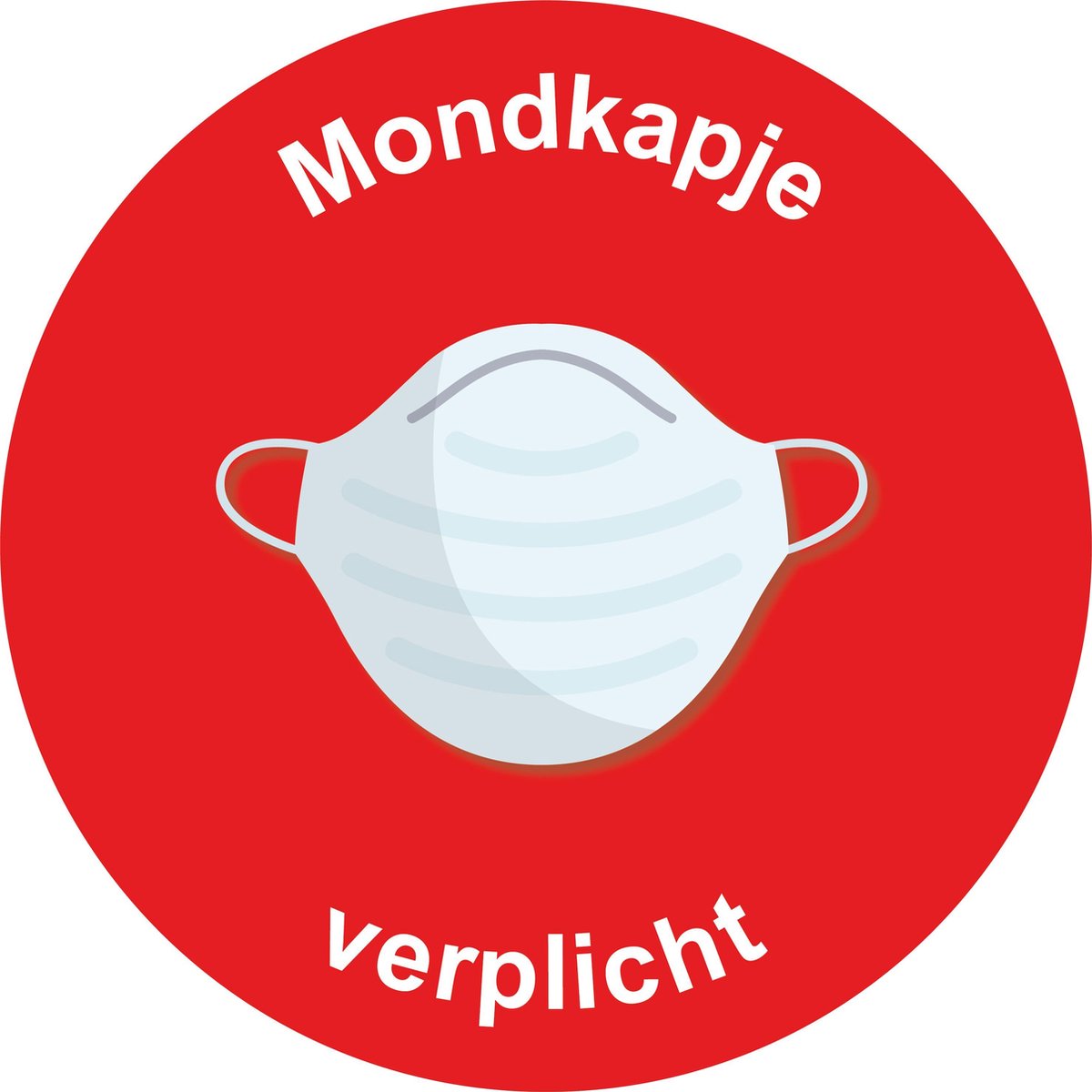 Sticker mondkapje verplicht Rood | Corona Sticker